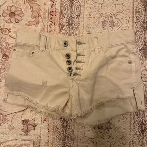 Women's Tan Button-Up Shorts